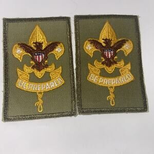 BSA First Class Rank “Be Prepared” Uniform Patch 1965-1971 Gum Back Set Of 2